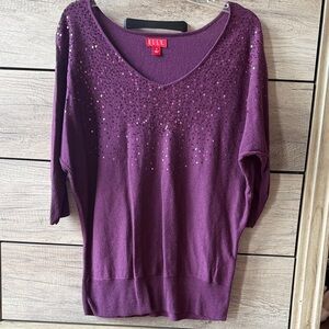 Elle Deep Purple Sequin Top